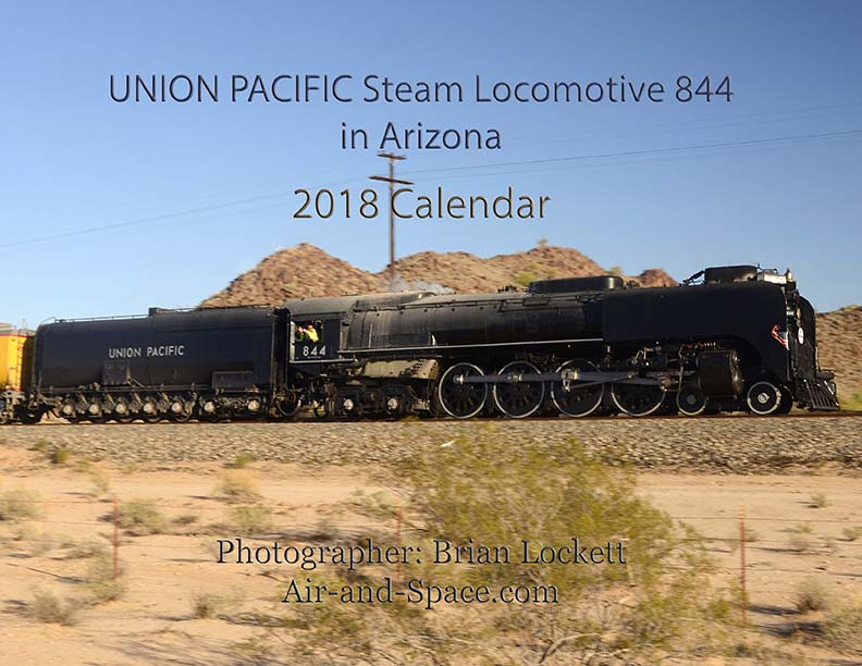 Lockett Books Calendar Catalog: Union Pacific Steam Locomotive 844 in Arizona